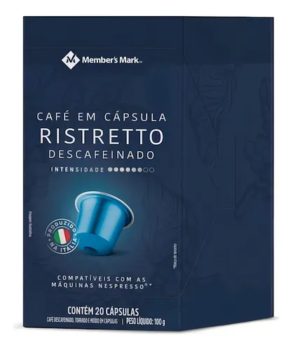 Café Cápsula Member's Mark Descafeinado compatível Nespresso · 20 · Unidade · 1