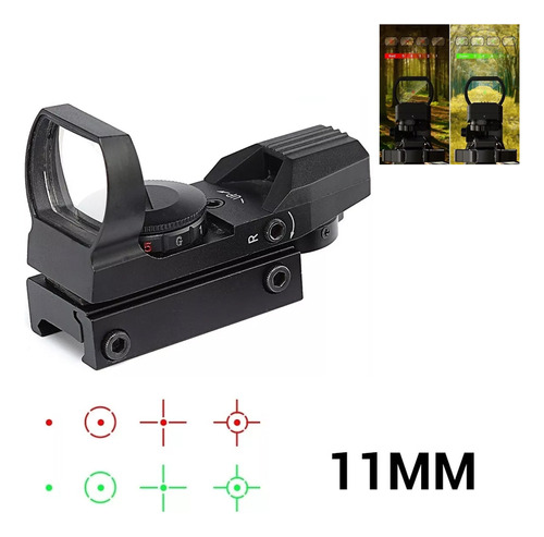 Fusil Luneta Mira 22x33 Vermelha Verde Retículo Trilho 11 Mm