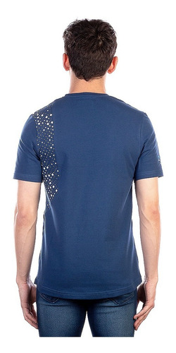 Imagen 2 de 5 de Playera De Hombre Fracción Estampada Costado Algodón Stretch