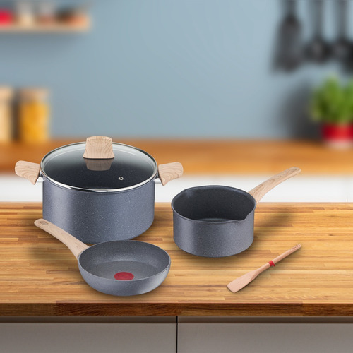 Imagen 4 de 5 de Batería Cocina T-fal Natural Force Olla Sartén Juego Premium