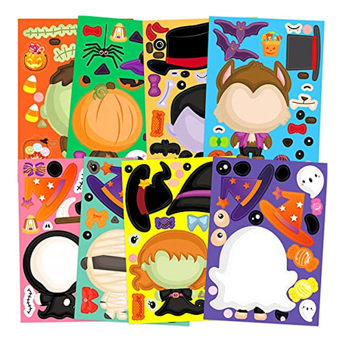 48 Pcs Haz Tus Propias Hojas De Pegatina De Halloween Nk9mz