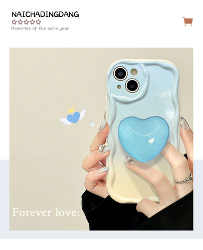 Fundas Para iPhone 14, 13 Pro, Simple, Degradado, Con Forma De Corazón, 11/12