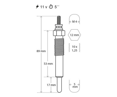 Bujia De Precalent Eurorepar Corsa Pick Up 1.7l D 96/02 