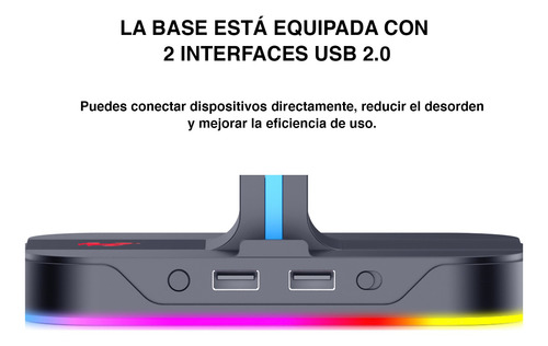 Imagen 5 de 6 de Soporte De Audífonos Gamer Rgb Th650