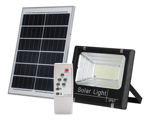 Foco Led 100 W C/ Panel Solar Y Sensor Exterior Jardín |css®