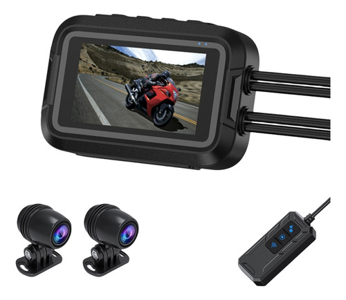 Cámara De Salpicadero Dvr Hd De Doble Lente Para Motocicleta