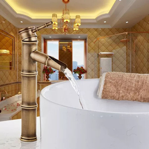Grifo De Bambú Vintage Para Lavabo De Baño