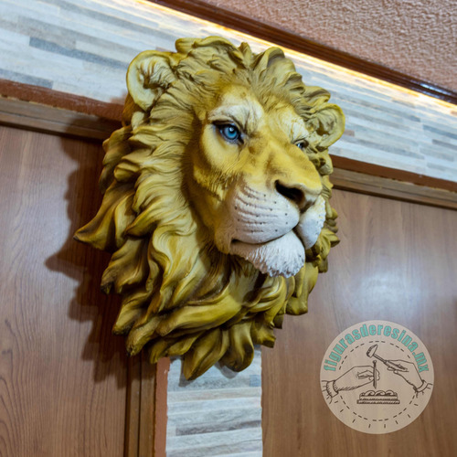 Cabeza De Leon De Resina Para Pared De Decoración