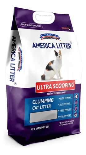 Arena Sanitaria Para Gatos America Litter Ultra Scooping 7kg x 7kg de peso neto