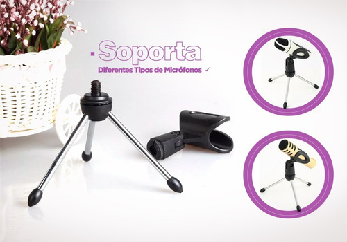 Pie Tripode Soporte Microfono Mesa + Pipeta 180° Universal