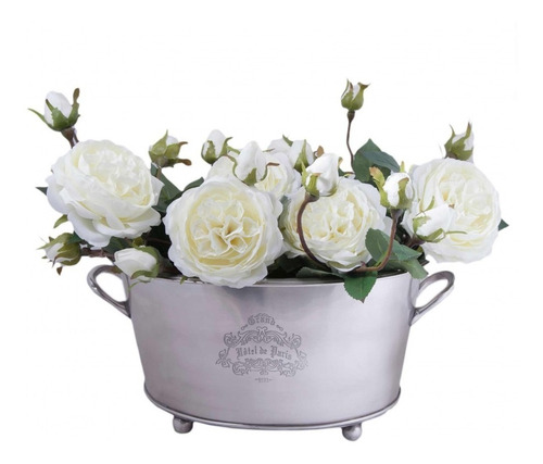 Imagen 1 de 1 de Jardinera Florero Con Manijas Peltre