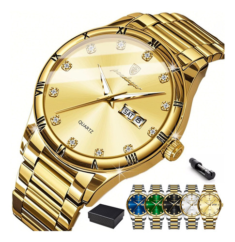 Reloj Luminoso De Acero Inoxidable Para Hombre Con Fecha Y S