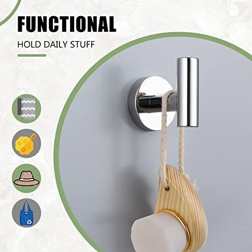 Gancho Baño Cromado Brillante, Acero Inoxidable Sus304,