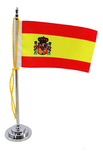 Mini Bandeira De Mesa Espanha 15 Cm Poliéster