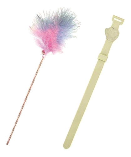 Cat Feather Teaser Con Bell Teasing Wand Silicone Neck Verde