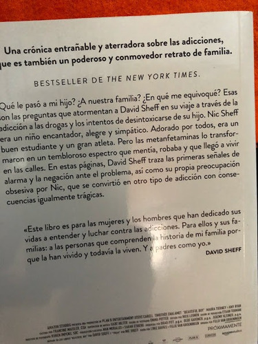 Libro Beautiful Boy Siempre Seras Mi Hijo David Sheff P R H