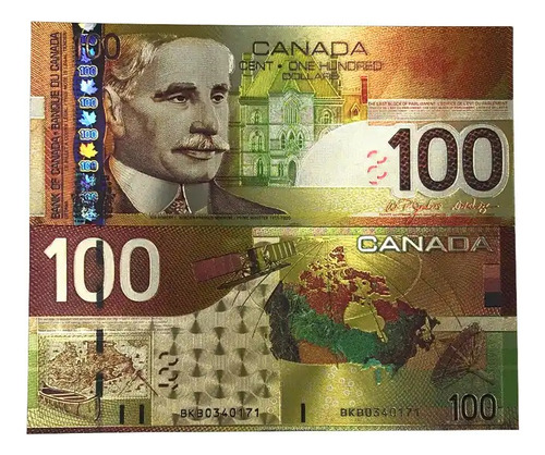 Billete Coleccionable 100 Dólares Canada Feng Shui Suerte