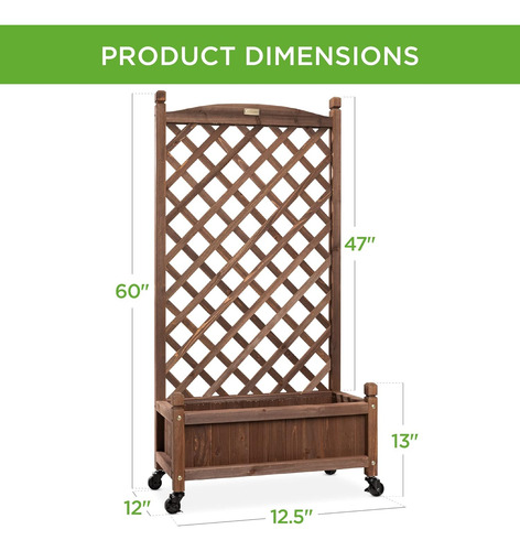 Best Choice Products Maceta De Madera De 60 Pulgadas Y Enrej