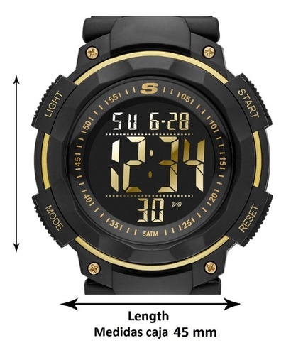 Skechers ® reloj Hombre Digital Deportivo 45mm Multifunción