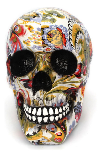 Tvoip Creativo Colorido Patrón Cráneo Adornos Resina Hall.