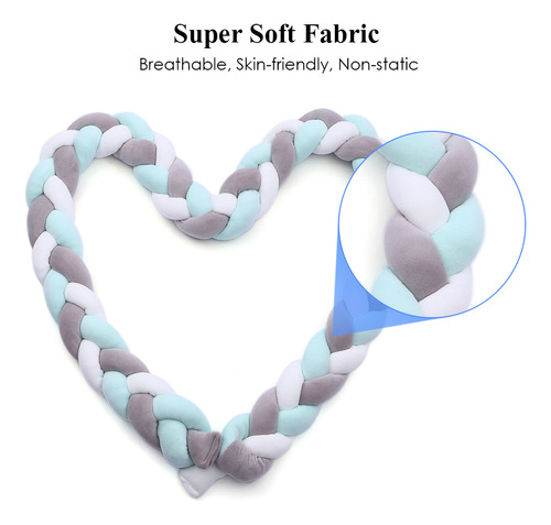 Cojín Protector De Cuna Trenzado Con Nudos, 3 Colores, 78,7