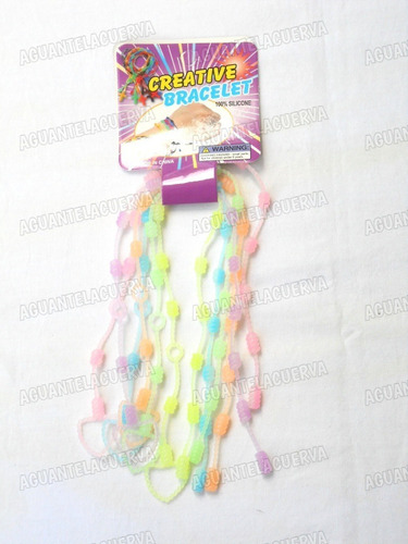 6 Pulseras Silicona Fluor Regulables Niños Adultos 