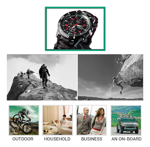 Reloj De Supervivencia Al Aire Libre, Pulsera Multifuncional