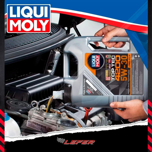 Imagen 4 de 10 de Aceite Motor Antifricción Top Tec4200 5w-30 5 Lt Liqui Moly