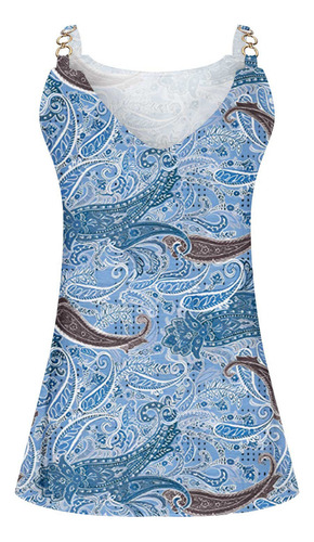 Blusa Sin Mangas Casual De Verano C Para Mujer Con Cuello En