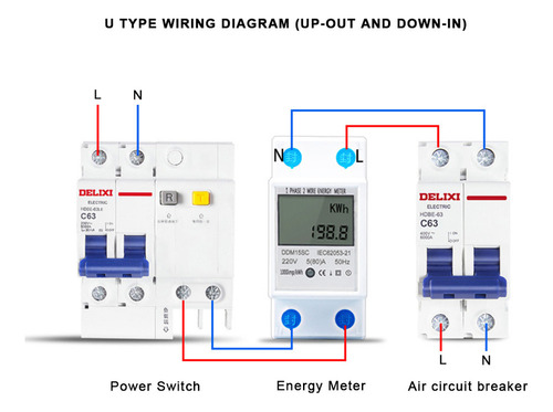Medidor Kwh Energía Electrónica Digital Lcd Ddm15sc 5 - 80a