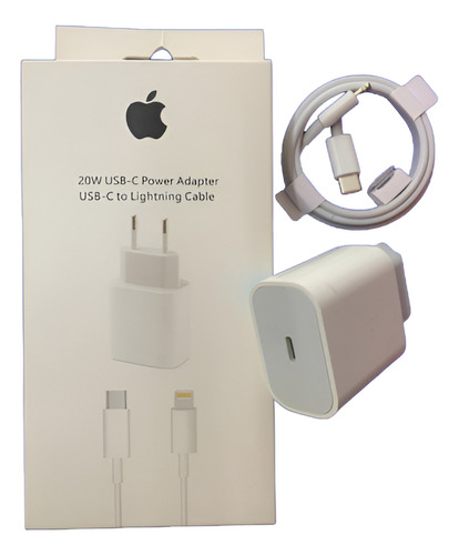 Apple 20w Usb-c Power Adapter Usb-c To Lightning Cable Blanco