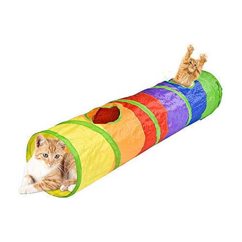 Rainbow Mascota Tuneles Gato Cama Juguetes De Tubos Ple...