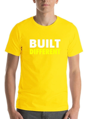 Polera Build Different Yellow Crossfit Gimnasio Luchador 