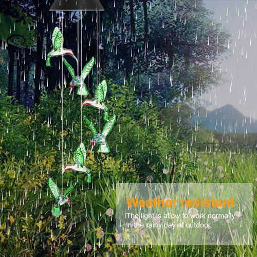 Campanillas De Viento Solares Con Forma De Colibrí, Led Que Cambian De Color, Para Colgar En Dispositivos Móviles, Impermeables, Para Exteriores, Interiores, Fiestas, Noches, Patios Y Jardines