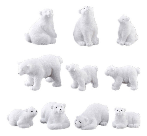 Figura De Animal En Miniatura, Oso Polar, Modelo, Estatua