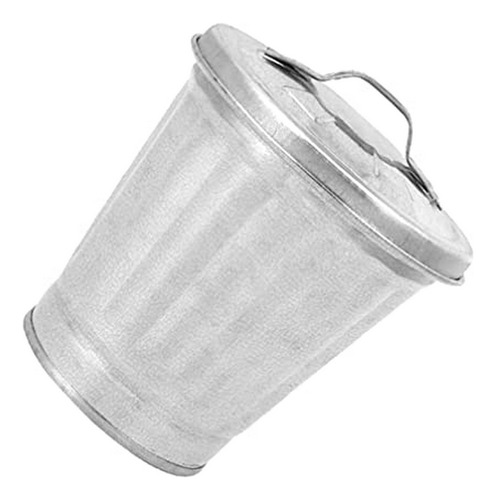 Mini Cubo De Basura Galvanizado Con Tapa Para Cocina, Dormit