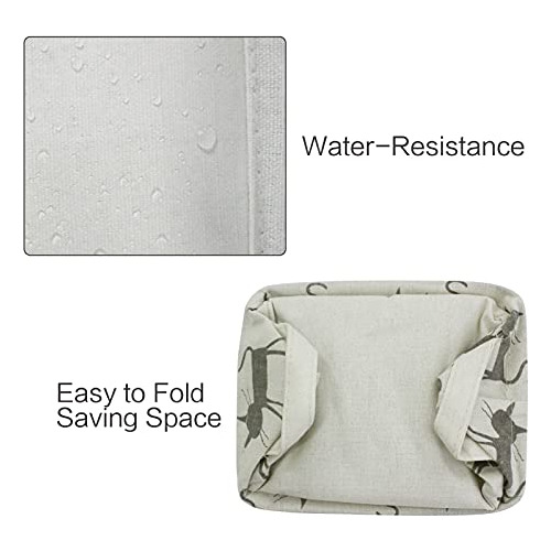 Cesta De Almacenamiento Pequeña De Lona Plegable Con Asas, A