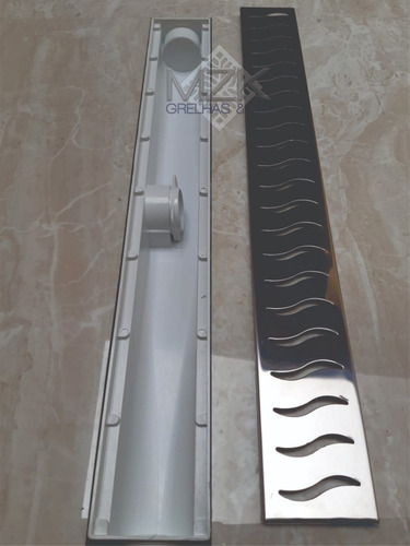 Ralo Linear 6x50 Sifonado Anti Inseto Com Grelha Inox