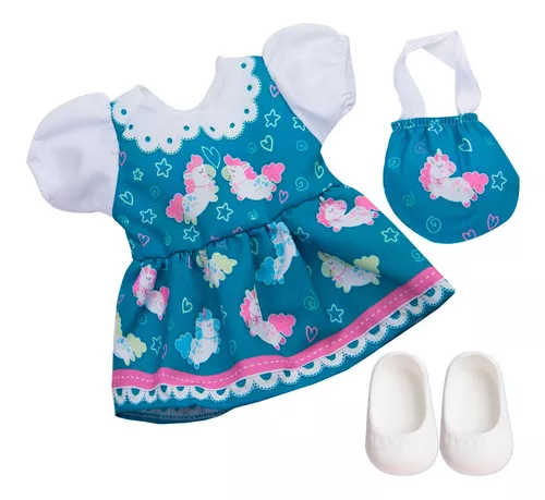 Roupa Boneca Baby Alive - Vestido Unicornio - Laço De Fita em