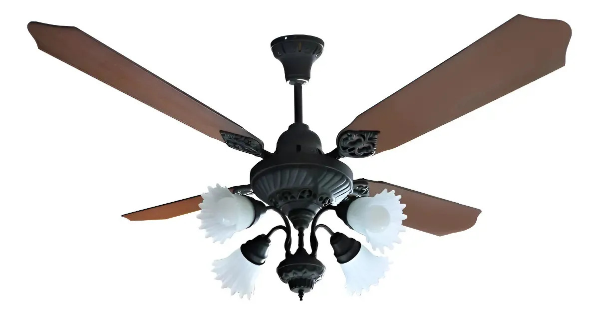 Ventilador Old British Negro Fundición Araña Martin Y Martin 1.4 M 300 Negro Caoba Y Wengue Madera 4