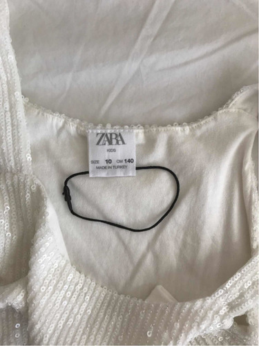 Musculosa De Lentejuelas Blanca Para Nena T10