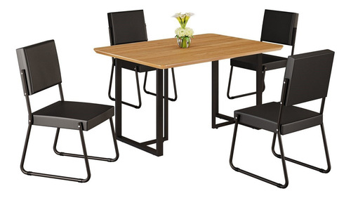 Conjunto Sala De Jantar Mesa 120x90cm Base Lunna Tampo Hcwt