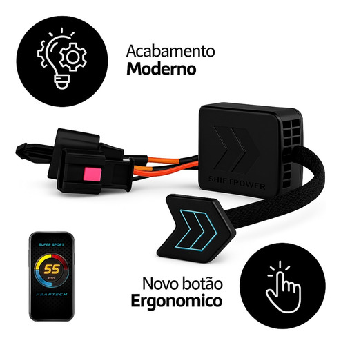 Pedal Shiftpower Chip Modulo Acelerador Bluetooth App Sp09+