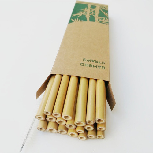100 Sorbetes Pajitas Bambu Reciclables Ecologicas P222