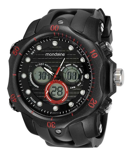 Relógio Mondaine Anadigi Esportivo Preto 11029g0mvnp1