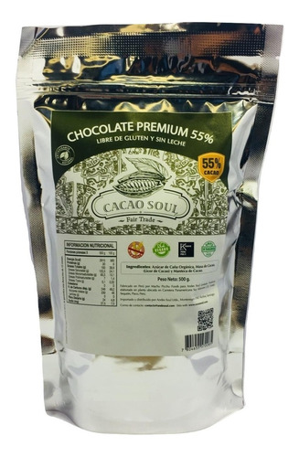 Imagen 1 de 1 de Chocolate Premium Monedas Vegano 55%