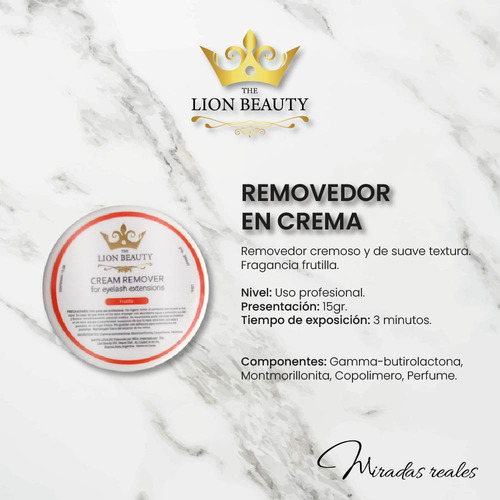 Removedor En Crema Extensiones De Pestañas The Lion Beauty