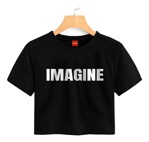 Blusa Crop Imagine Original Dama Niña Playera Negra #769