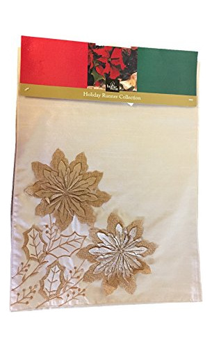 Homewear  Golden Poinsettia Runner, 13 Por 72 , Dorado