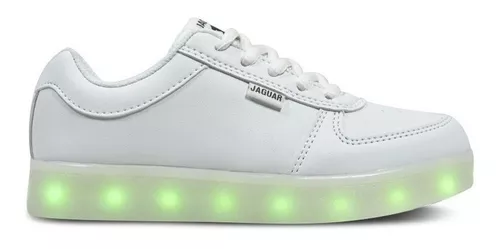 Zapatilla Baja Luces Led Jaguar Blanca Talle 28 32